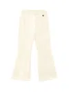 Monnalisa Warp-knit Chenille Trousers In Cream