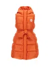 Monnalisa Technical Fabric Padded Gilet In Orange