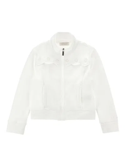 Monnalisa Floral-lace Sweatshirt In White