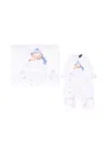 Monnalisa White Babygrow Setfor Baby Boy With Bear In White