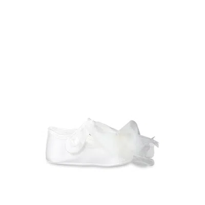 Monnalisa Kids' White Ballet Flats For Baby Girl With Bow