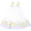 MONNALISA WHITE DRESS FOR BABY GIRL WITH DAISIES