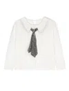 Monnalisa Tie-print Cotton T-shirt In White