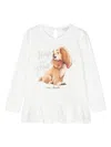 Monnalisa X Disney Lady And The Tramp Cotton T-shirt In Cream