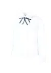 Monnalisa White Shirt For Girl With Bow In White