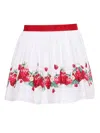 Monnalisa White Skirt With Strawberries In White