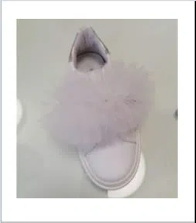 Monnalisa Kids' White Sneakers For Girl Avec Tulle Bow