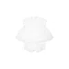 Monnalisa White Suit For Baby Girl With Polka Dots In White