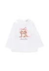 Monnalisa White T-shirt For Baby For Dog In White