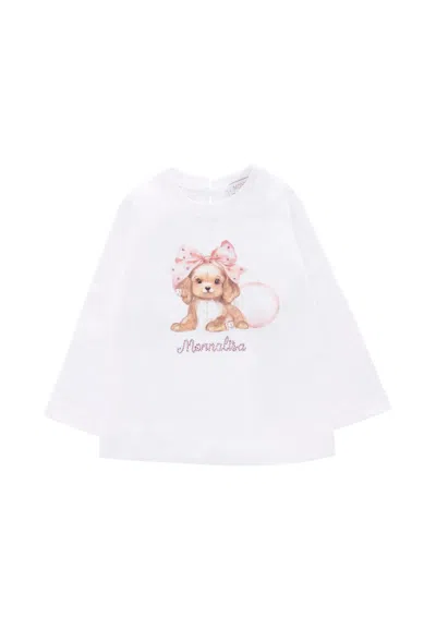 Monnalisa White T-shirt For Baby For Dog