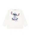 Monnalisa White T-shirt For Girl With Stitch Print