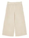 Monnalisa Wide-leg Corduroy Trousers In Neutral