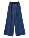 Monnalisa Flowing Denim Trousers In Blue