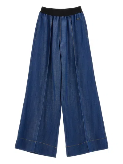 MONNALISA WIDE-LEG DENIM TROUSERS