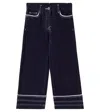 Monnalisa Zweifarbige Jeans Mit Herztaschen In Blue