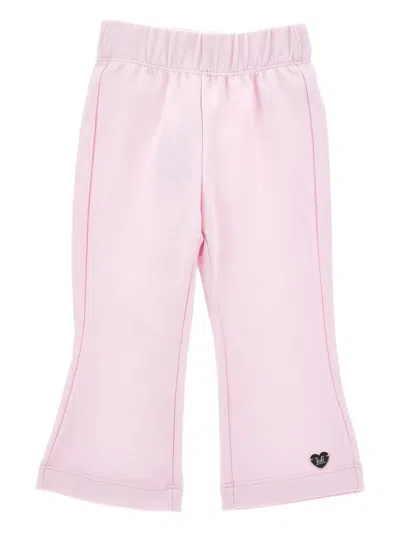 Monnalisa Babies' Wide-leg Track Pants In Pink