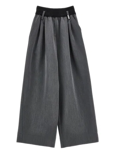 Monnalisa Kids' Wide-leg Trousers In Gray