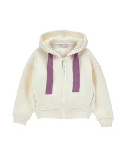 Monnalisa Kids'  Winter Blossom Sweatshirt In Neutral