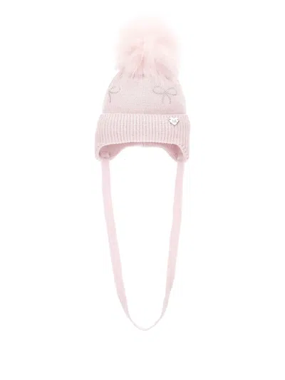 Monnalisa Babies' Wool Beanie In Pink