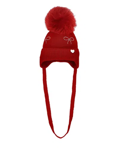 Monnalisa Babies' Wool Beanie In Red