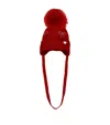 Monnalisa Wool-blend Pom-pom Hat In Red