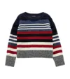 Monnalisa Striped Wool Blend Sweater In Multi