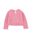 Monnalisa Wool Knit Pullover In Sachet Pink