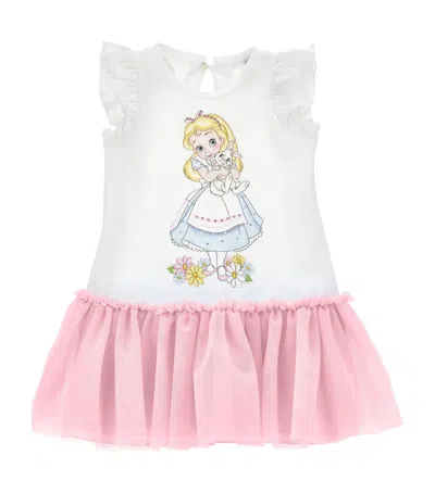 MONNALISA X ALICE IN WONDERLAND FLOUNCE DRESS