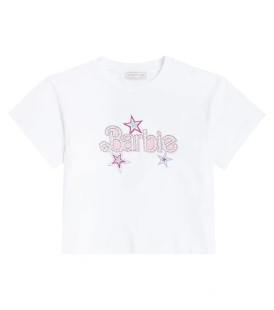 Monnalisa Kids' X Barbie Cotton-blend Jersey T-shirt In White
