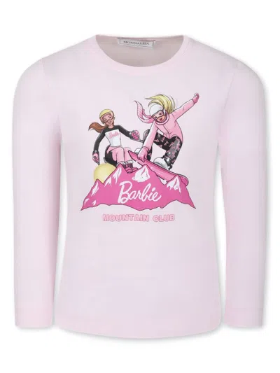 Monnalisa Kids' X Barbie Long-sleeve T-shirt In Pink