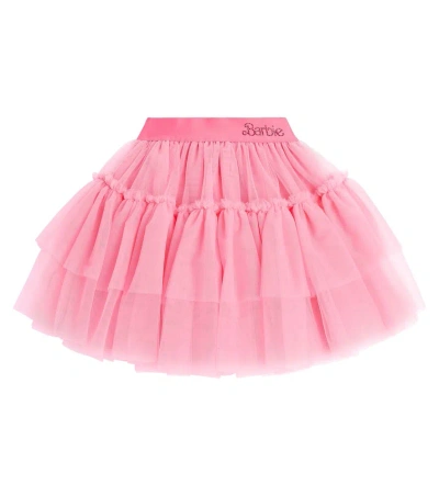 Monnalisa Kids' X Barbie Tulle Skirt In Pink