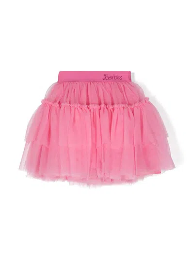 Monnalisa Kids' X Barbie Tulle Skirt In Pink