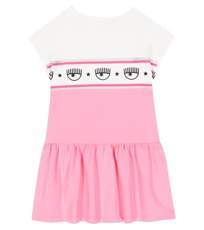 Monnalisa Kids' X Chiara Ferragni Eye-motif Dress In Sachet Pink