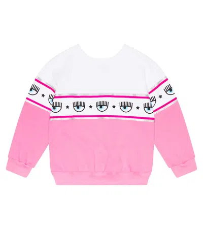 Monnalisa Kids' X Chiara Ferragni Eye-motif Jersey Sweatshirt In Sachet Pink