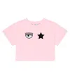 Monnalisa X Chiara Ferragni Eye-motif Jersey T-shirt In Rosa Fairytale