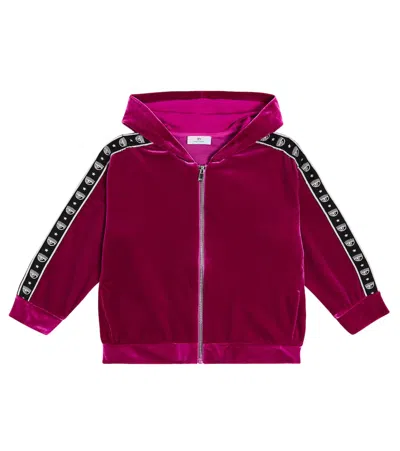 Monnalisa Kids' X Chiara Ferragni Eyestar Chenille Hoodie In Purple