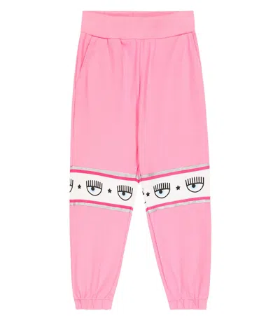 Monnalisa Kids' X Chiara Ferragni Printed Sweatpants In Sachet Pink