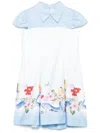 Monnalisa X Disney Alice-print Dress In White