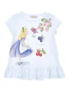 Monnalisa X Disney Alice-print T-shirt In Blue
