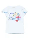 Monnalisa Alice T-shirt Mit Rüschenärmeln In Blue