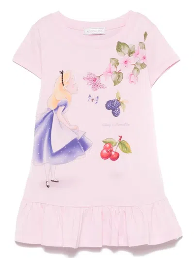 Monnalisa Kids' X Disney Alice T-shirt In Pink