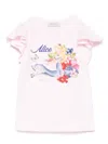 Monnalisa Kids' Alice Printed Jersey T-shirt In Light Pink