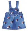Monnalisa X Disney Baby Embroidered Denim Skirt In Blue