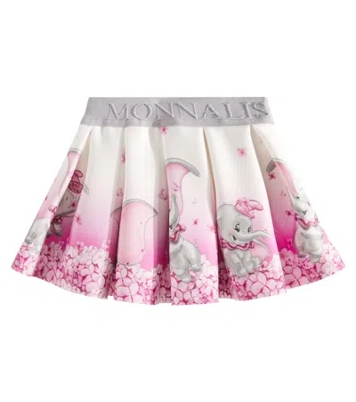 Monnalisa X Disney Baby Printed Pleated Skirt In Multicoloured