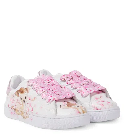 MONNALISA X DISNEY BAMBI LEATHER SNEAKERS