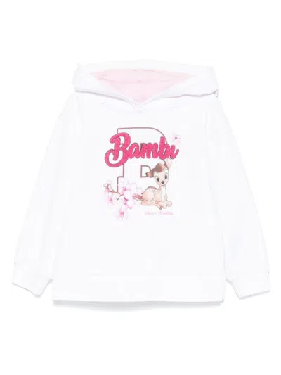 Monnalisa Kids' X Disney Bambi-print Hoodie In White