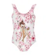 Monnalisa Einteiliger Bambi-badeanzug In White