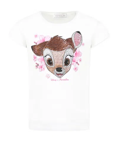Monnalisa X Disney Bambi-print T-shirt In Multicolor