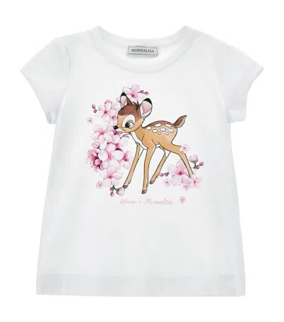 Monnalisa Kids' X Disney Bambi T-shirt In White