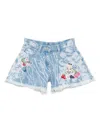 Monnalisa X Disney Bleached-effect Shorts In Blue